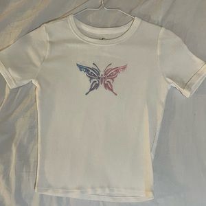 Hollister white ribbed top